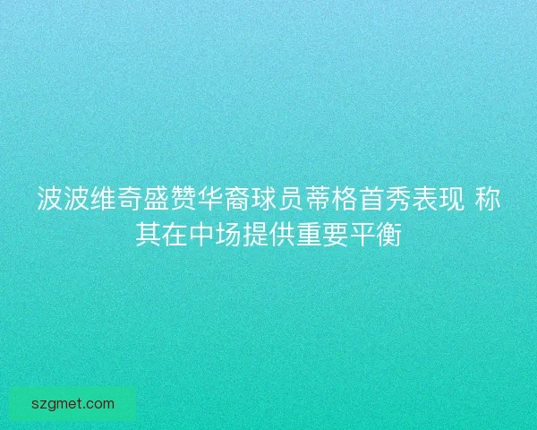 波波维奇盛赞华裔球员蒂格首秀表现 称其在中场提供重要平衡